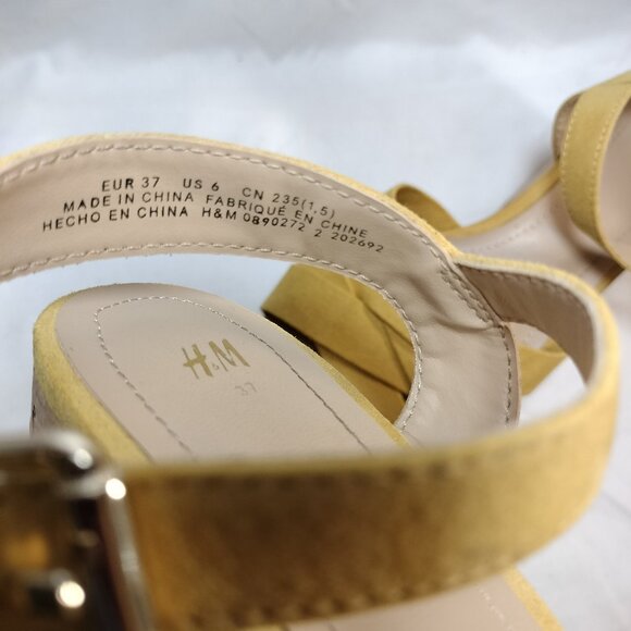 H&M Yellow Platform wedge sandals - Picture 4 of 8